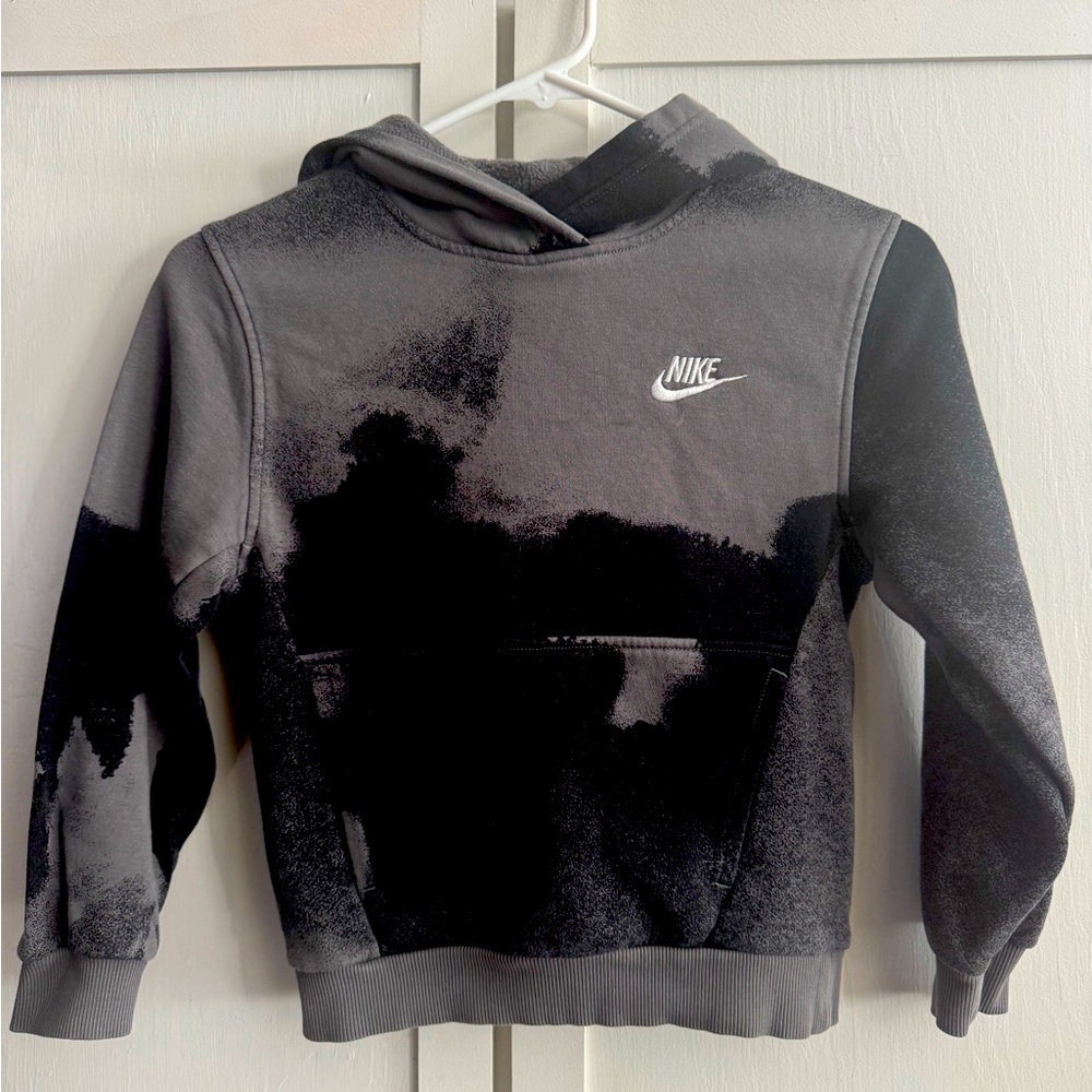 Nike boys Small Grey and Black Hooded Sweatshirt